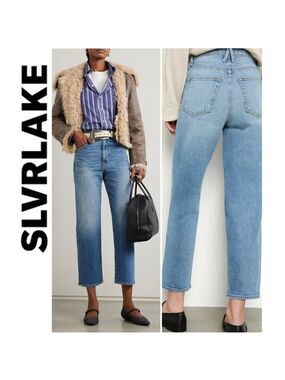 SLVRLAKE London Crop Jeans High-Rise Straight Light Blue Size 25